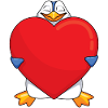 Penguin with a GIANT heart