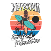 Hawaï surf fille design rétro