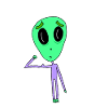 Alien with biceps