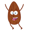 Happy smiling almond nut