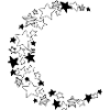 Crescent moon from stars