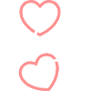Connected hearts - three together