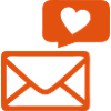 envelope bubble heart icon