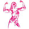 Silhouette de bodybuilder femme