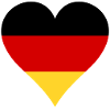 German flag in heart shape