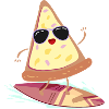 Pizza Hawai surfeur surf ananas