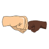 Fists in friendship gesture