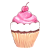 Cupcake mit Kirsche