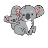 Koala - Mamma med barn på ryggen