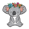 Koala - avec des fleurs