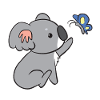 Koala - with butterfly