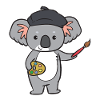 Koala - with brush and paint