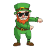 Irish leprechaun makes floss dance sunglasses