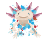 Axolotl splash of color newt exotic animals t-shirt