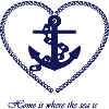 Ancre coeur mer océan bleu