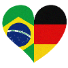 Flag heart Brazil Germany - simple