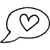 speech bubble with heart