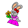 Hasenmädchen mit Kleid