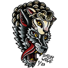 Traditional Wolf in Sheeps clothing Tattoo Design