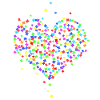 Heart from confetti