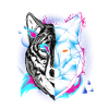 Wolf geometric motif gift