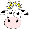 cow with daisies