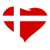 Drapeau coeur Danemark