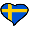 Sweden Heart Flag