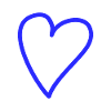 Heart Freehand Blue