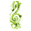 Weiße Violinschlüssel-Farbspritzer - Limonengrün