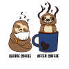 Sloth Før kaffe efter kaffe