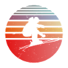 Skiers with sun