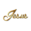 Jesus Gold Italic script
