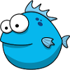 Blue cartoon fish