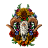 Floral Ram Skull