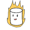marshmallow is burning