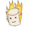 marschmellow fire is burning