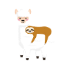 Alpaka mit Faultier