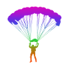 Skydiving rainbow silhuette