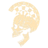 Skull with dart board
