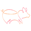 One line pig pink