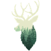 Deer with forest