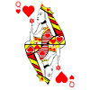 Heart lady playing card