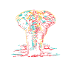 Éléphant abstrait cadeau d'amant d'éléphant