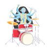 Kali Goddess Playing Drums Drummer Band