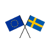 Korsade Sverige Europa EU flagga