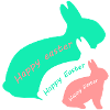 Happy Easter - three rabbits