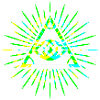 Illuminati all seeing eye green 3d