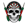 Darts with a skull