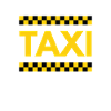 Taxi - lettering yellow checkered black